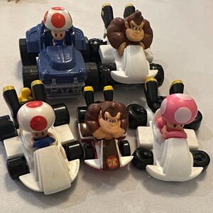 Mario Kart Donkey Kong Toad Hot wheels Diecast and McDonalds Haply Meal Toys 5